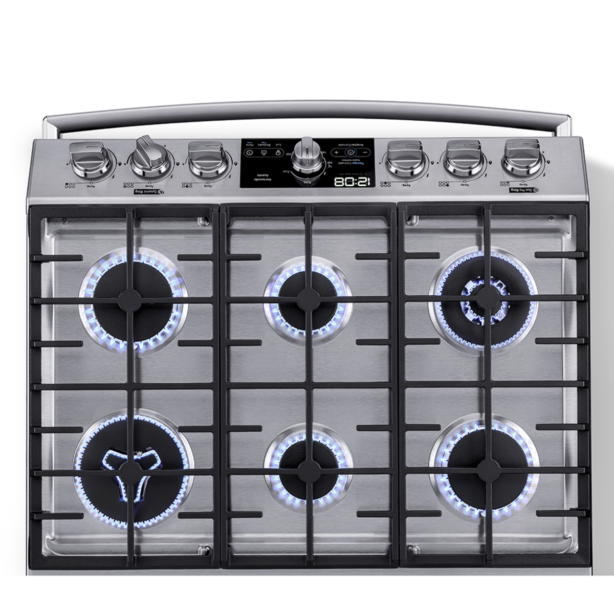 I_Mabe-Estufa-76-cm-Inoxidable-EMH7613DATSS0-Cenital-Prendido