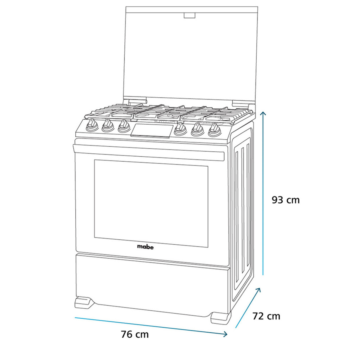 Estufa de Piso 76 cm (30 pulgadas) Inoxidable Mabe - EMH7614DATSS0