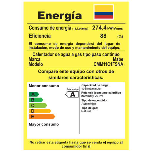 Retiq Label Calentador de paso tiro forzado 10 Litros Silver Mabe - CMM11C1FSNA ...