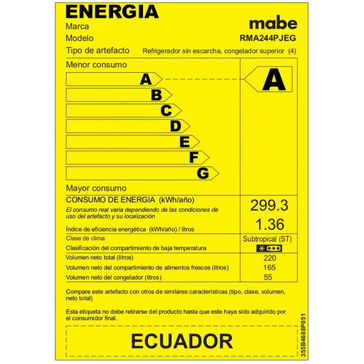 Retiq Label Refrigeradora No Frost 244 L Brutos Grafito Mabe - RMA244PJEG ...