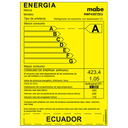 Retiq Label Refrigeradora No Frost 438 L Brutos Inox Mabe - RMP438FZEU ...