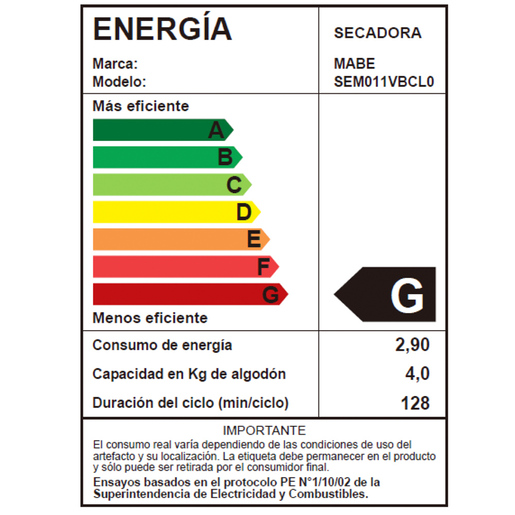 Retiq Label Secadora Carga Frontal Eléctrica 11 kg Blanca Mabe - SEM011VBCL0 ...