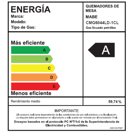 Retiq Label Kit Encimera a Gas 60cm CMG6044LD-1CL +Campana Extractora 60cm ...